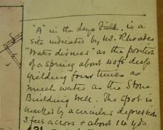 IMG_2182 Detail from Estate Maps from the Claverdon Leys and Pinley estates of EG Wheler-Galton in early 1900s. Refers to the position indicated by Mr Rhodes the Water...