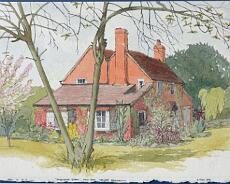 DSC02213 Kingswood Hollow, Mill Lane Lapworth May 1989. Original painting by Arthur Lockwood