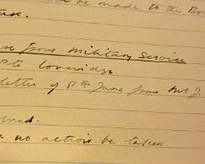 P1040018 Extract from the minutes of the Warwick area War Agricultural Executive Committee in 1917 showing problems farmers had with labourers being taken up by the Army