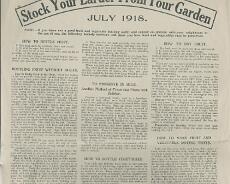 Stock your larder - front WW1 Propaganda Leaflet with recipes for home grown food. Full document as PDF file